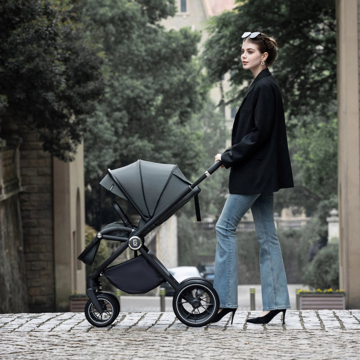 Babymore Kai Travel System Coco with Base – Forest Grey