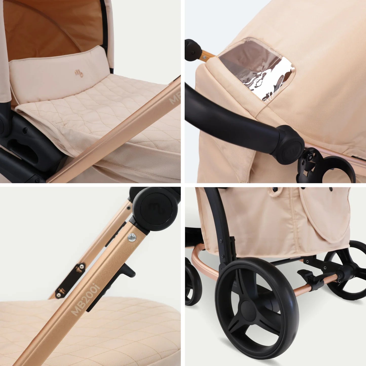 My Babiie MB200i 3-in-1 Travel System with i-Size Car Seat - Blush