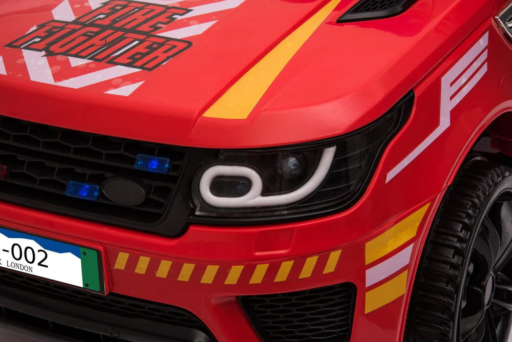 Kids Ride on Fire Truck 12v with Parental Remote Flashing Lights and Siren