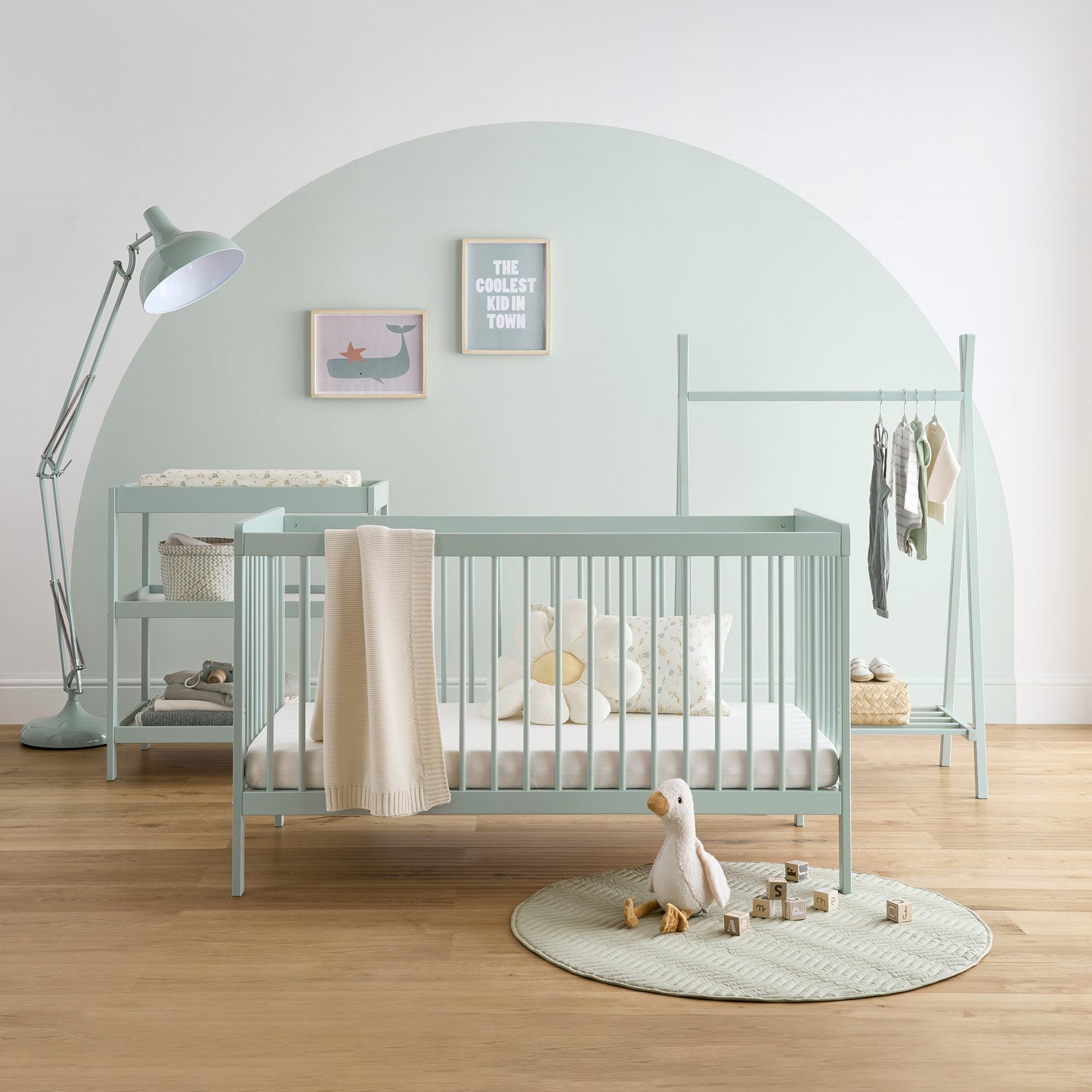 CuddleCo Nola 3 Piece Nursery Furniture Set - Sage Green