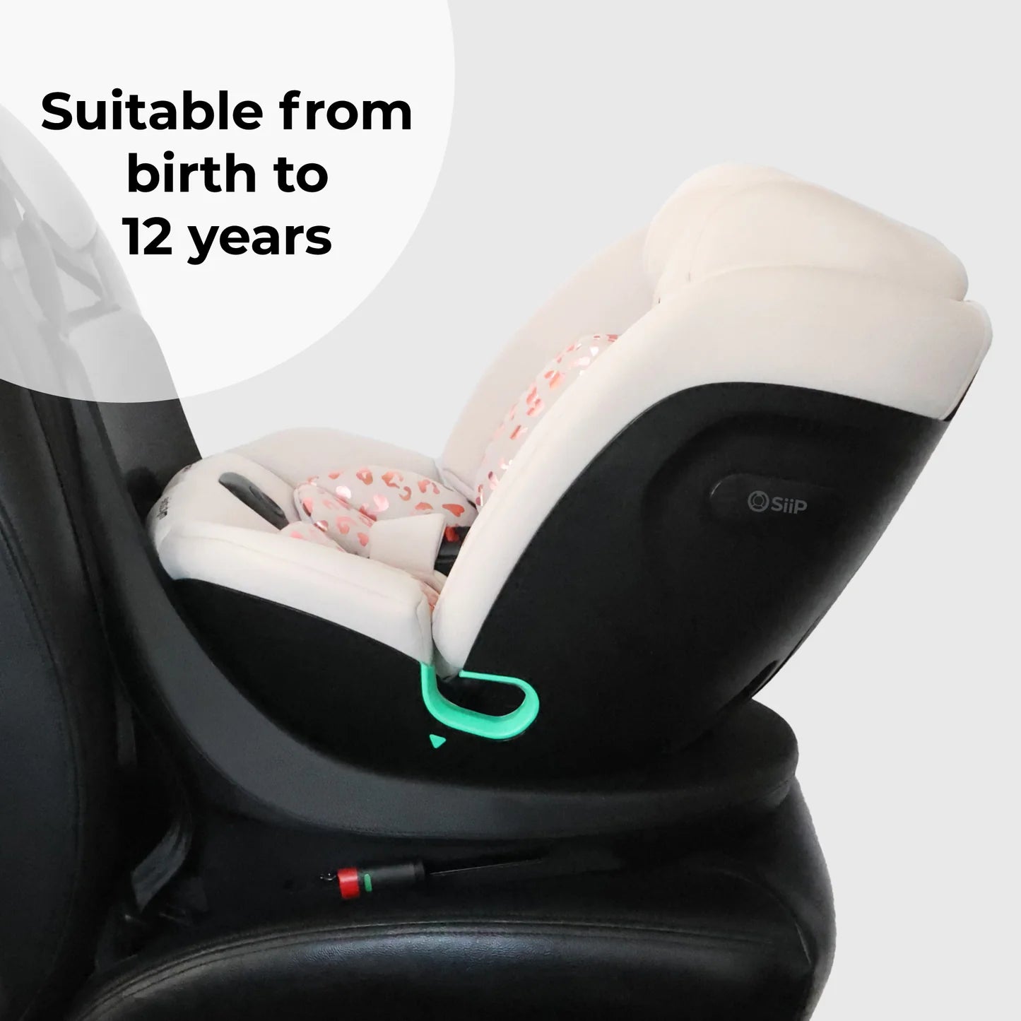 My Babiie MBCS300 Easy Spin R129 Car Seat with Top Tether - Pink Leopard