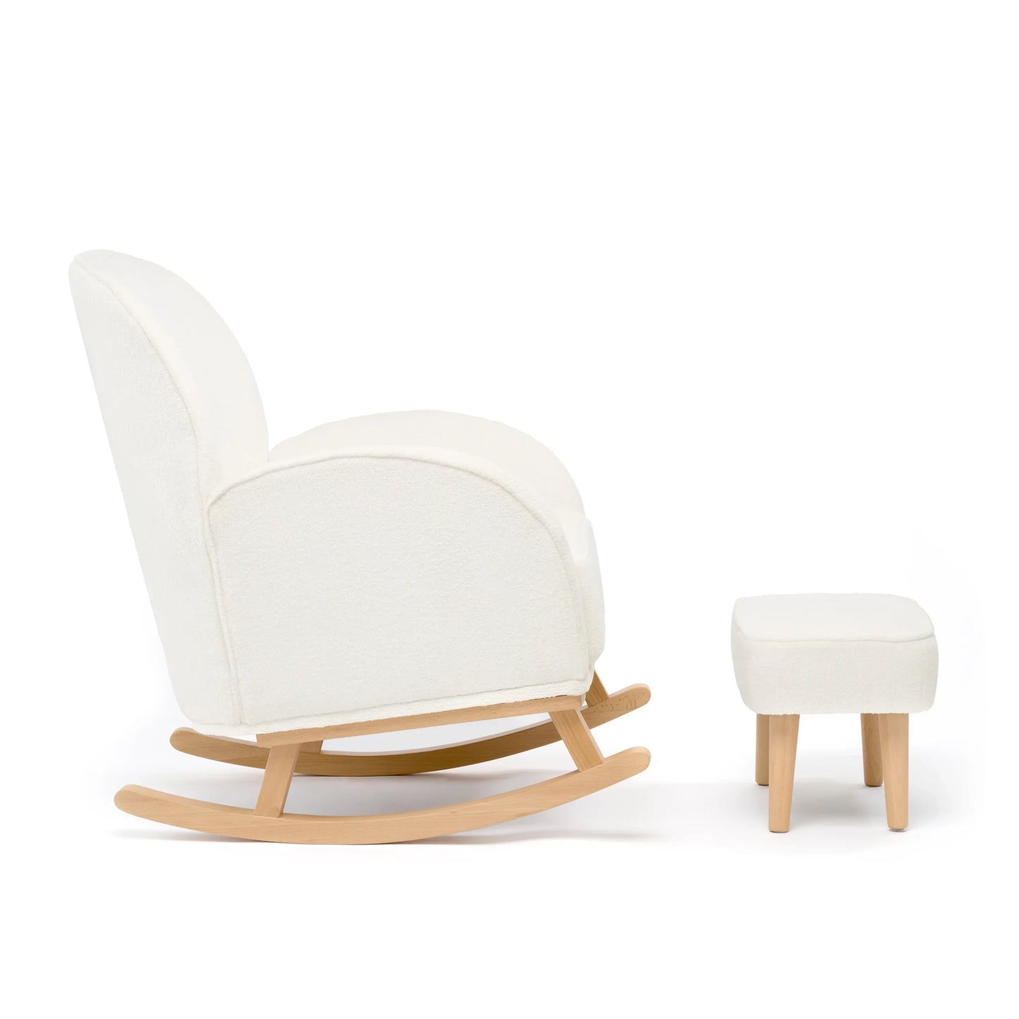 Babymore Freya Nursing Chair with Footstool – Off White Bouclé