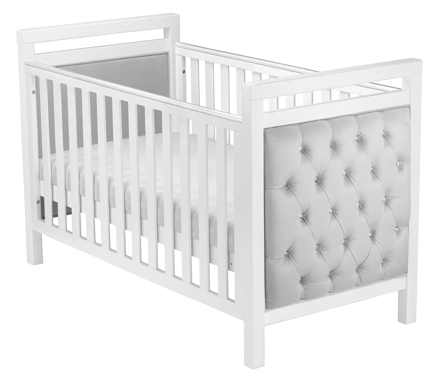 Babymore Velvet Deluxe Cot Bed – White