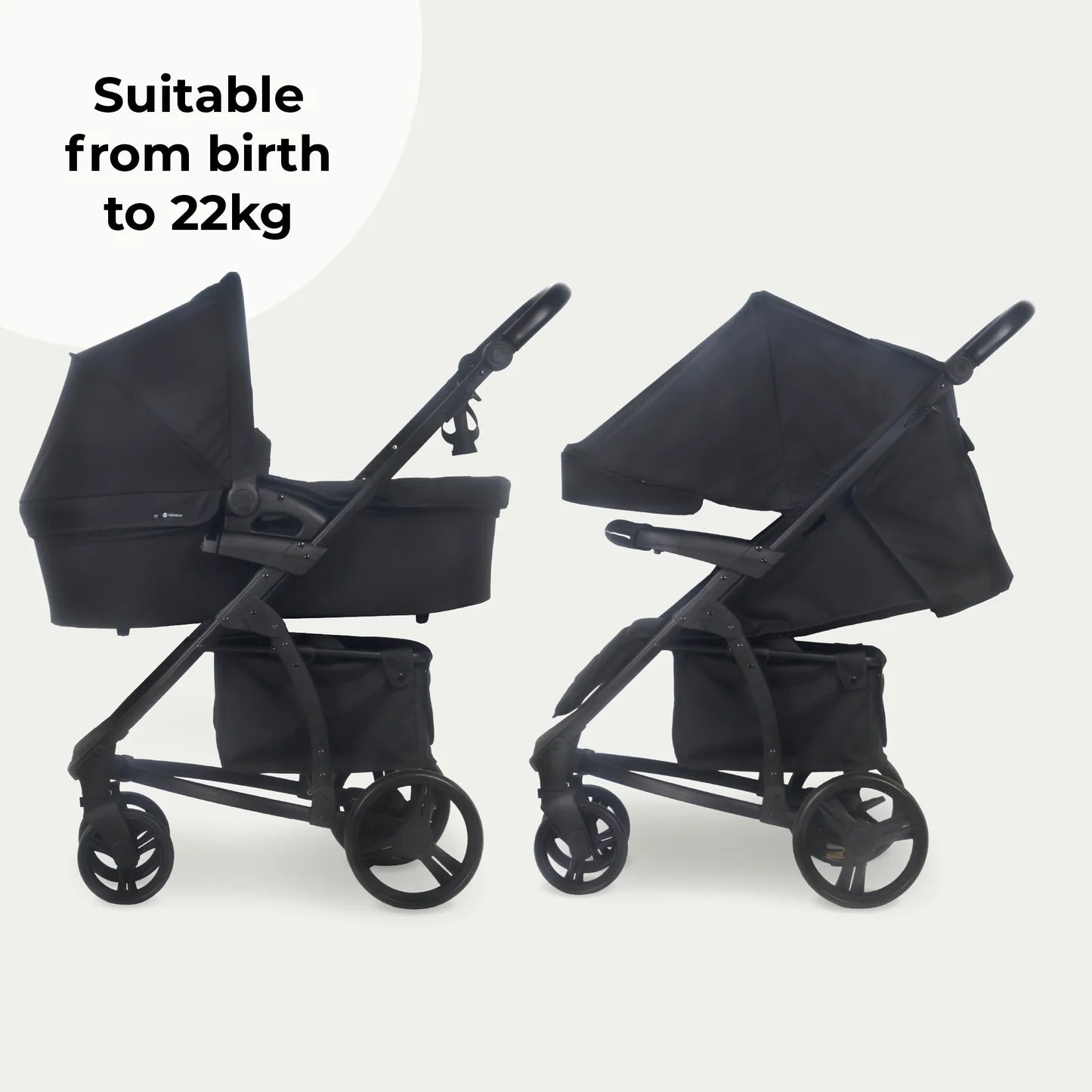 My Babiie MB200i 3-in-1 Travel System with i-Size Car Seat - Onyx Black
