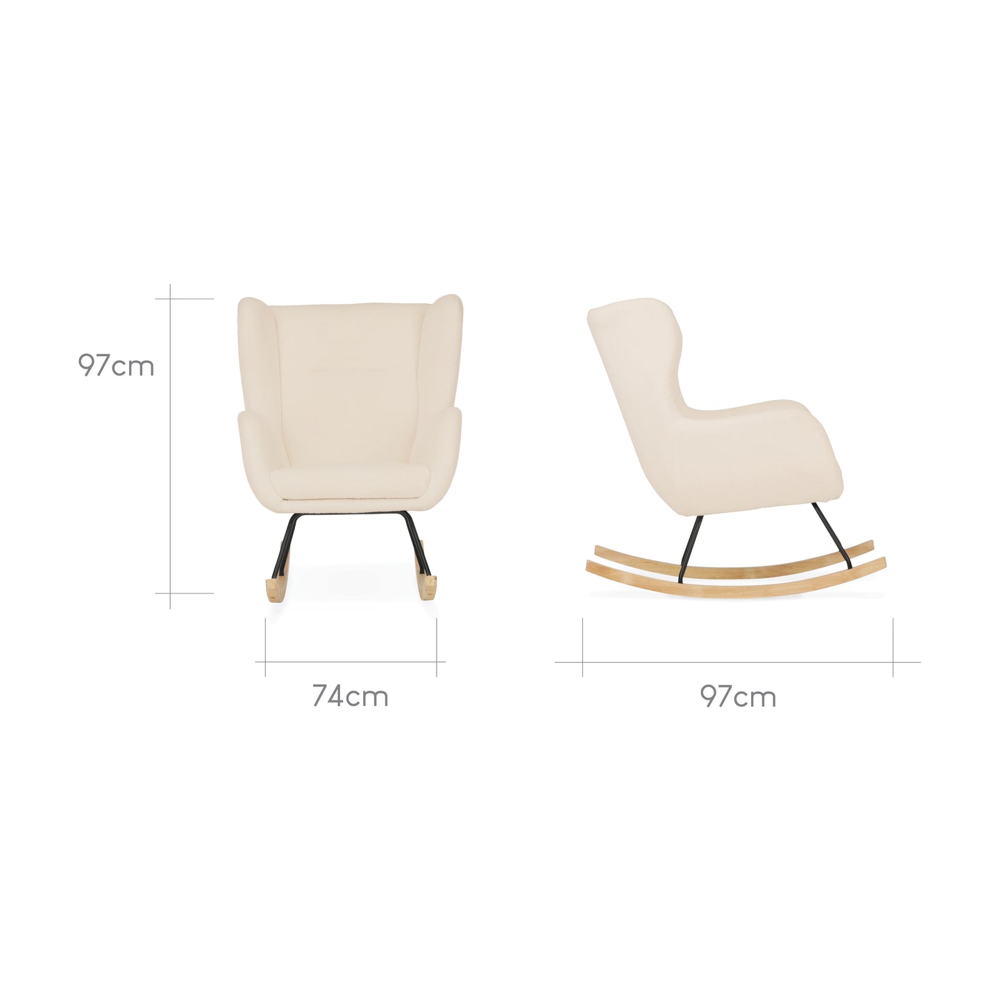CuddleCo Marley Nursing Chair And Footstool - Teddy Light Beige