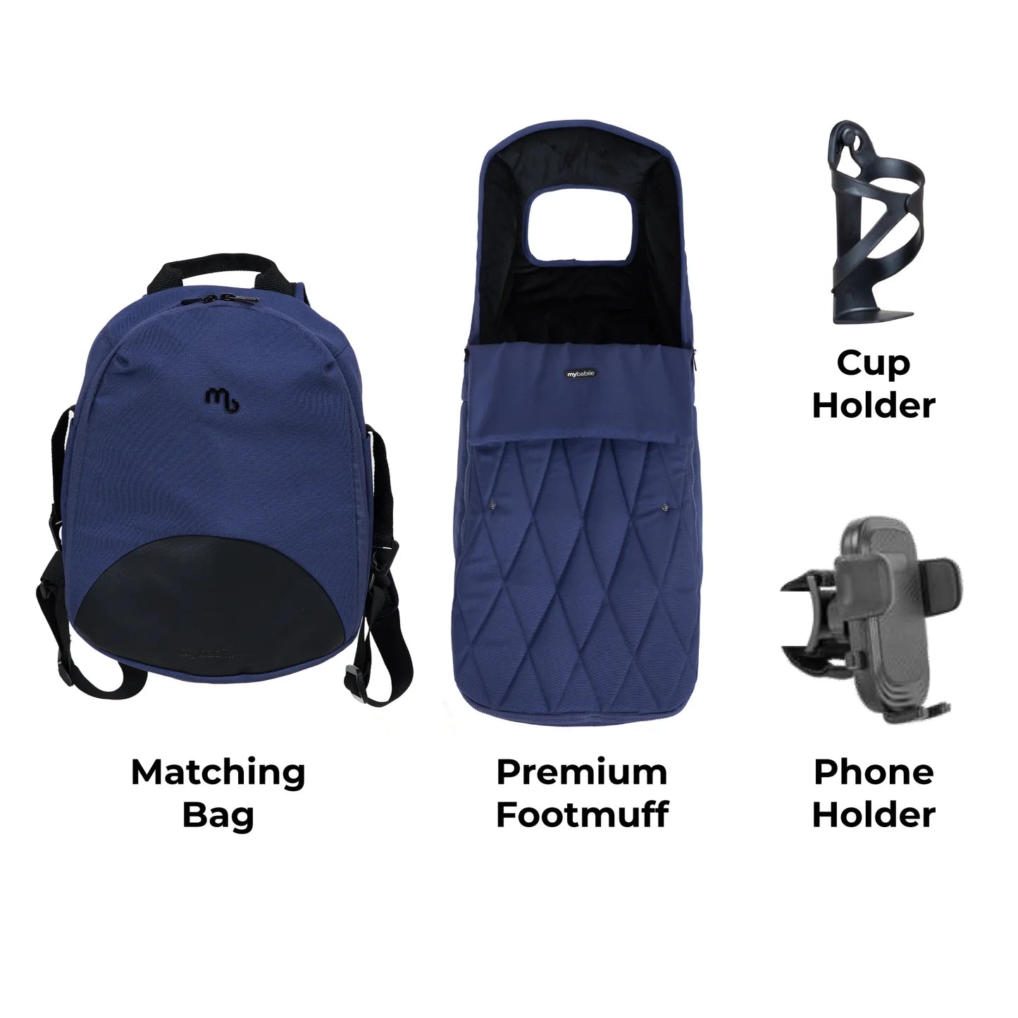 My Babiie MB450 LUXE 3-in-1 Travel System with Rotating Car Seat + Base - Indigo