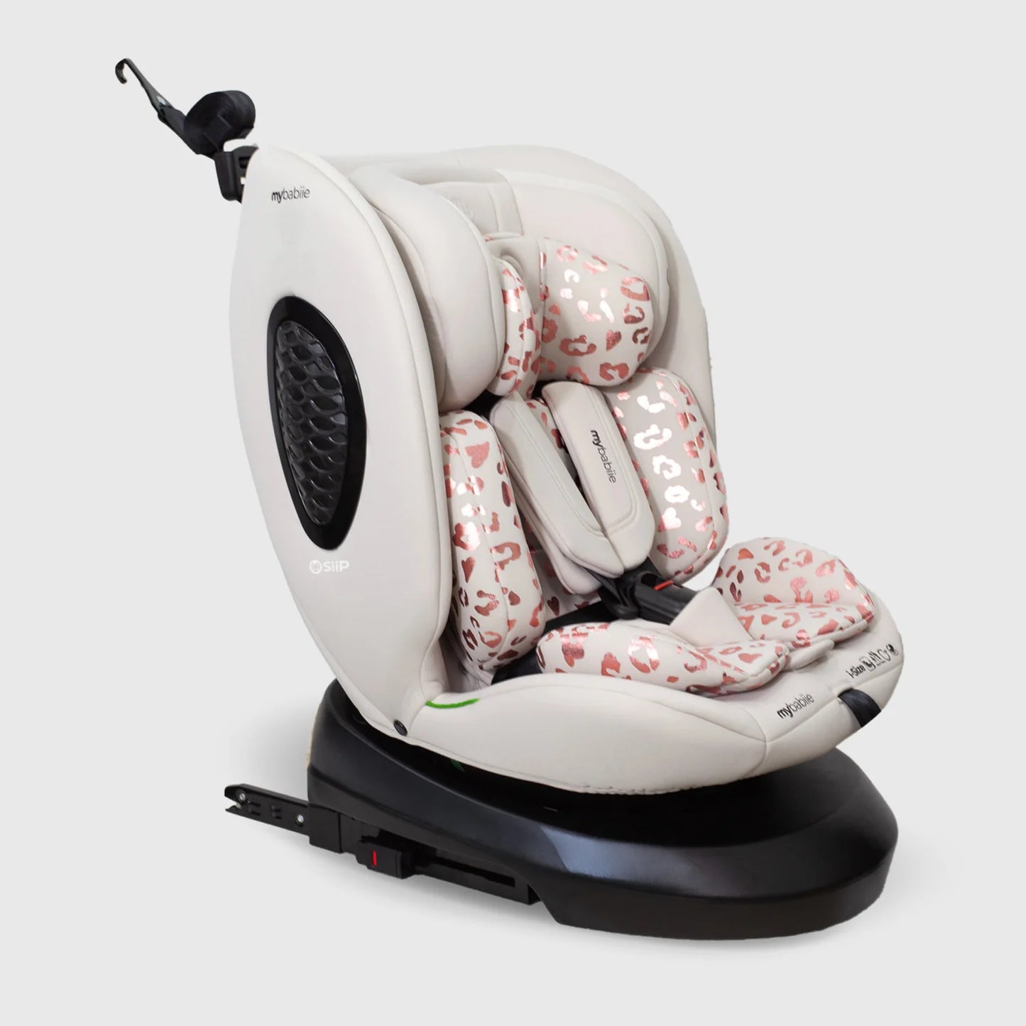 My Babiie MBCS200 Spin R129 Car Seat with Top Tether - Pink Leopard