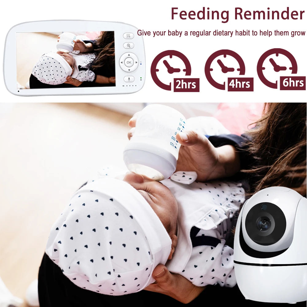 5 INCH IPS Screen Video Baby Monitor Pan Tilt 4X Zoom Camera