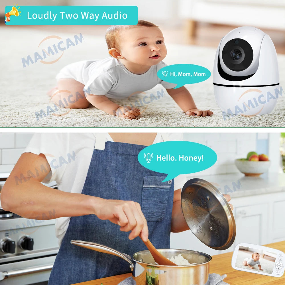 5 INCH IPS Screen Video Baby Monitor Pan Tilt 4X Zoom Camera