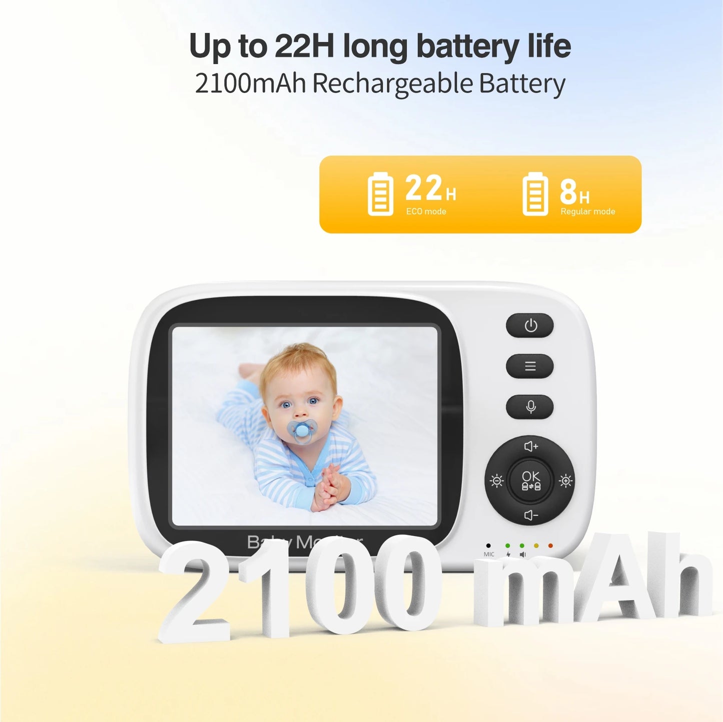 BabyStar 3.2Inch Wireless Video Baby Monitor With Lullabies Auto Night Vision