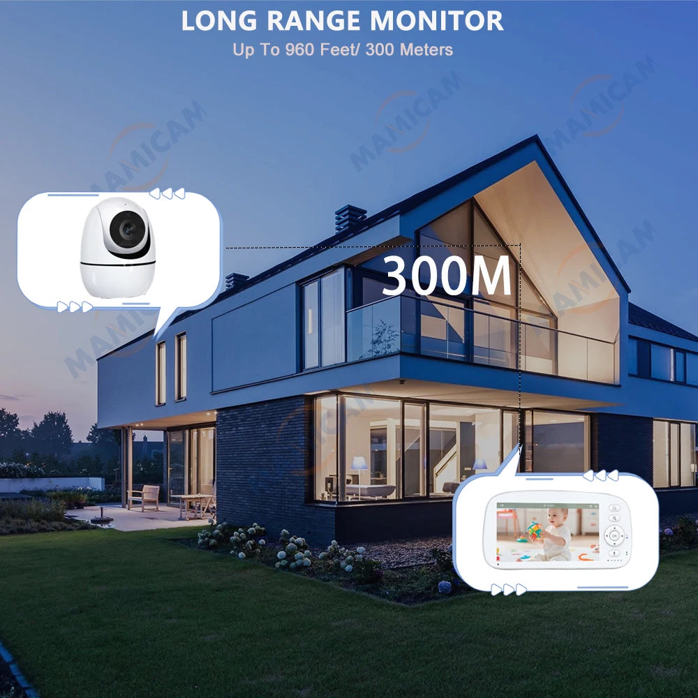 5 INCH IPS Screen Video Baby Monitor Pan Tilt 4X Zoom Camera