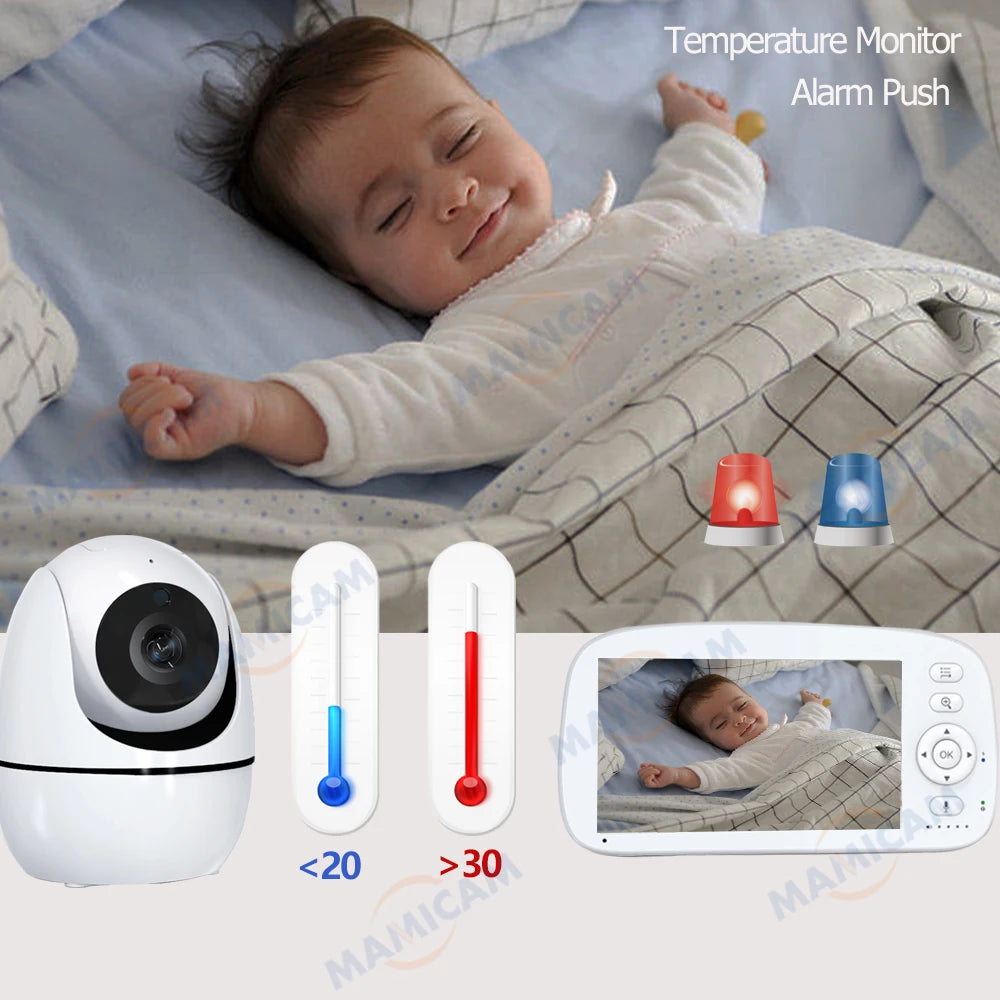 5 INCH IPS Screen Video Baby Monitor Pan Tilt 4X Zoom Camera