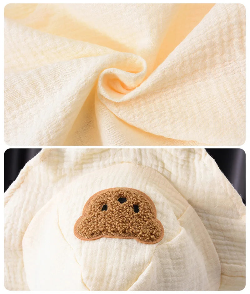 2Pcs Baby Summer Jumpsuits Hat Set Bear