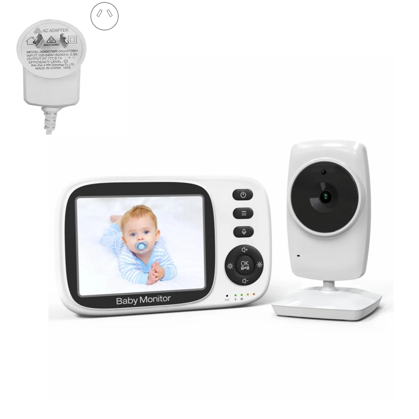 BabyStar 3.2Inch Wireless Video Baby Monitor With Lullabies Auto Night Vision