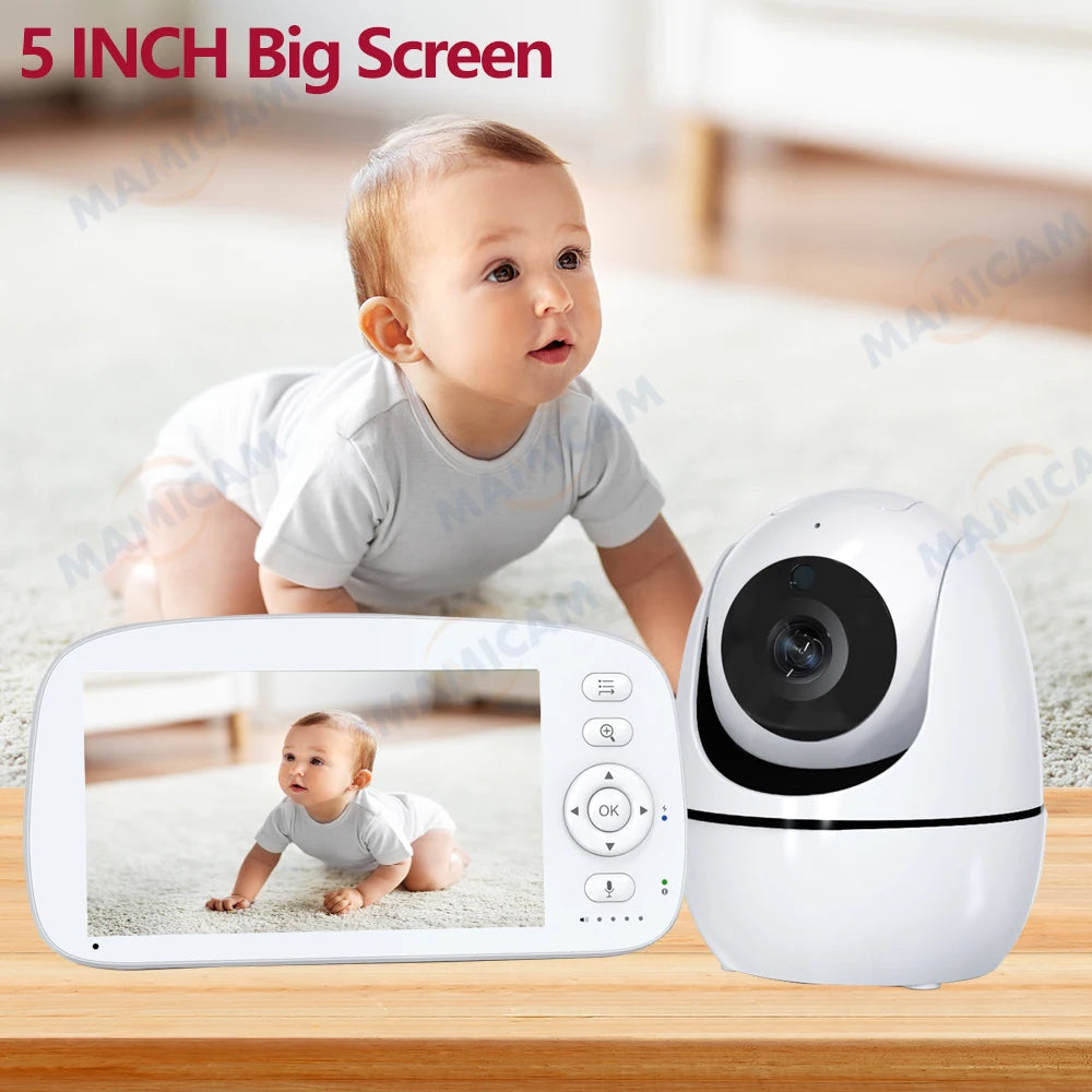 5 INCH IPS Screen Video Baby Monitor Pan Tilt 4X Zoom Camera