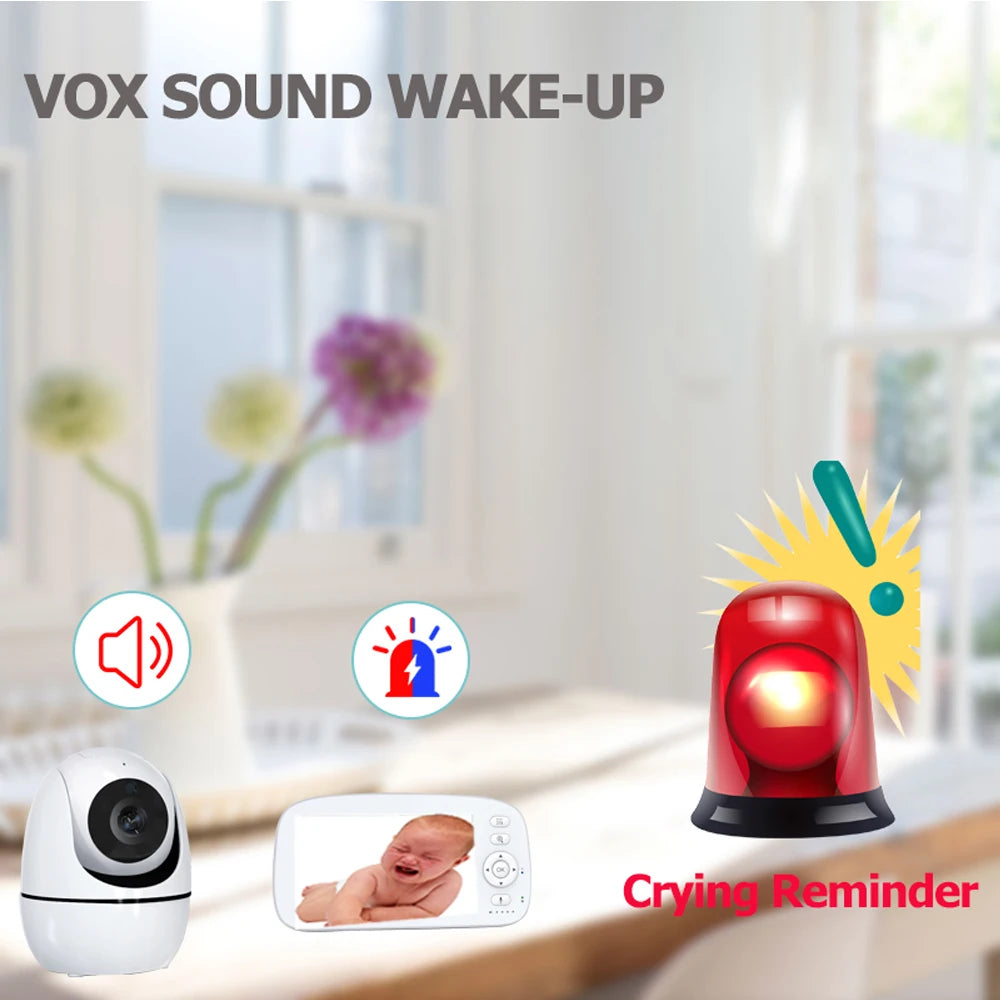 5 INCH IPS Screen Video Baby Monitor Pan Tilt 4X Zoom Camera