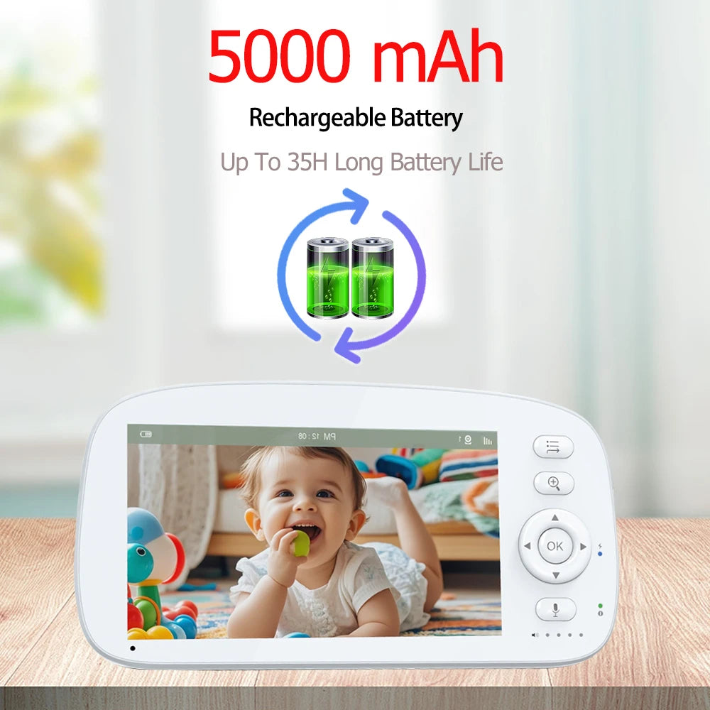 5 INCH IPS Screen Video Baby Monitor Pan Tilt 4X Zoom Camera