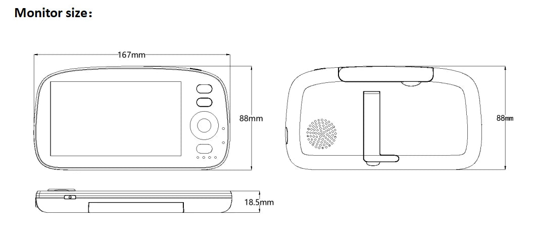 5 INCH IPS Screen Video Baby Monitor Pan Tilt 4X Zoom Camera