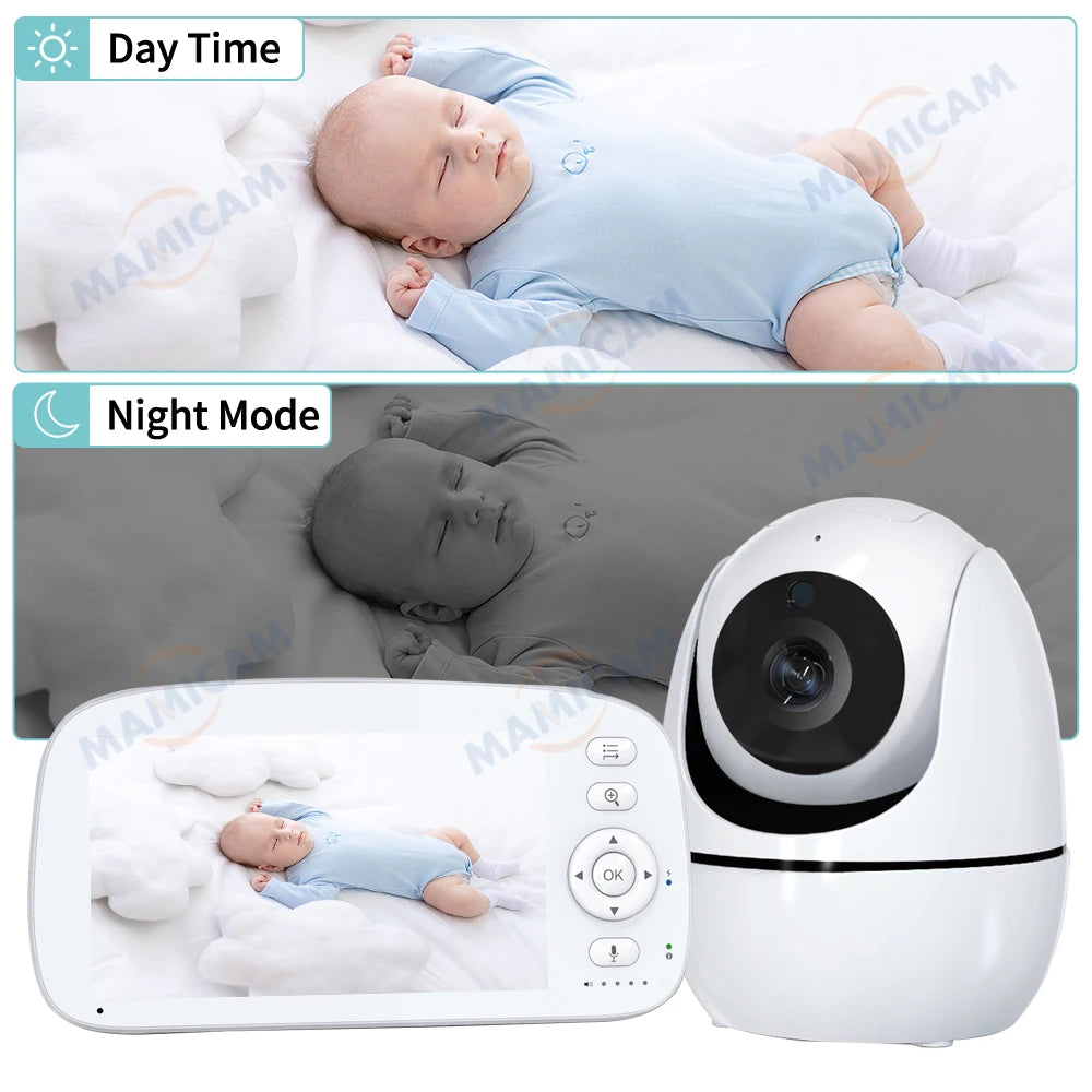 5 INCH IPS Screen Video Baby Monitor Pan Tilt 4X Zoom Camera