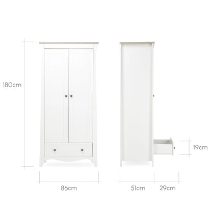 Clara 3 Piece Nursery Furniture Set - White & Ash