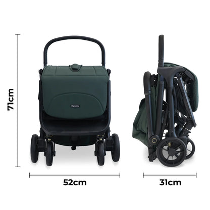 My Babiie MBX7 Plus Auto-Fold Stroller - Forest Green