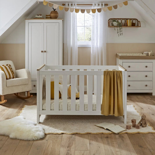 Luna 3 Piece Nursery Furniture Set - White & Oak