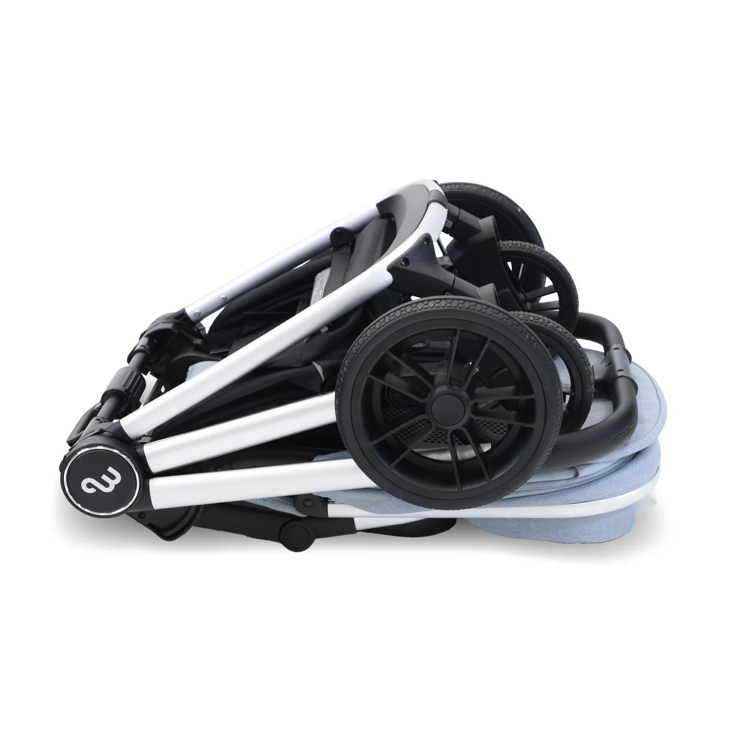 My Babiie MB450i 3-in-1 Travel System with Rotating Car Seat + Base - Steel Blue