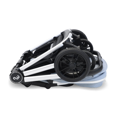 My Babiie MB450i 3-in-1 Travel System with Rotating Car Seat + Base - Steel Blue