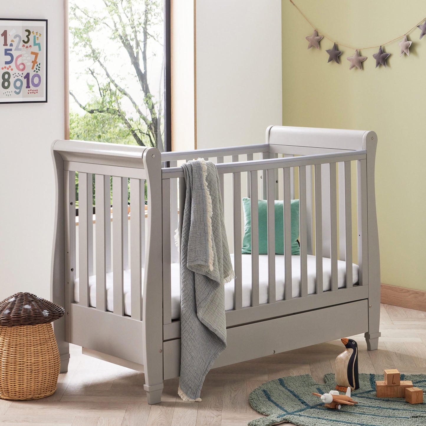 Babymore Eva Sleigh Drop Side Cot Bed