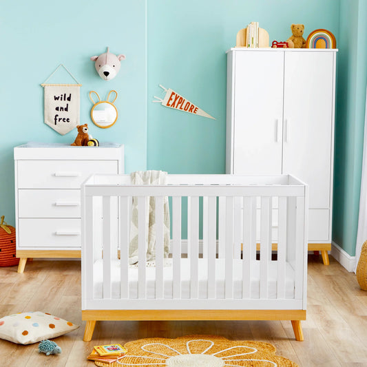 Babymore Mona Mini 3 Piece Nursery Furniture Set – White