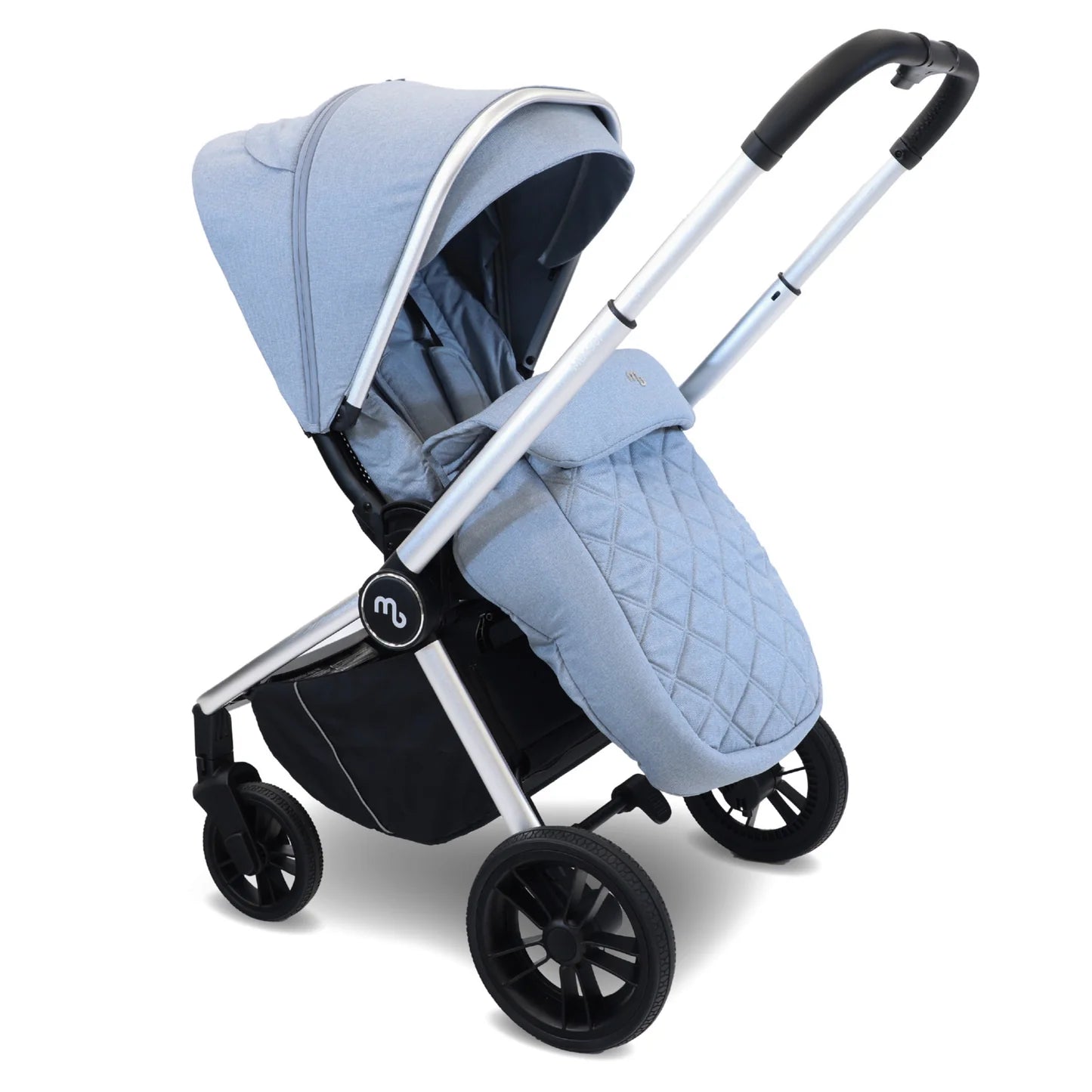 My Babiie MB450i 3-in-1 Travel System with Rotating Car Seat + Base - Steel Blue