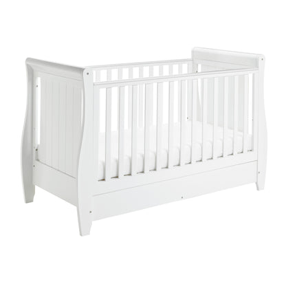 Babymore Stella Sleigh Drop Side Cot Bed