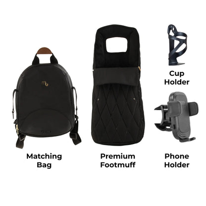 My Babiie MB450 LUXE 2-in-1 Pushchair & Carrycot - Black