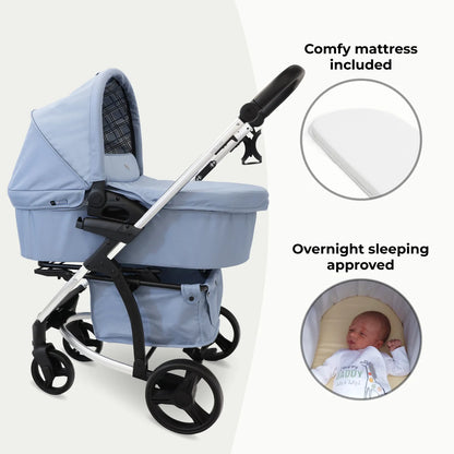 My Babiie MB200i 3-in-1 Travel System with i-Size Car Seat - Blue Plaid
