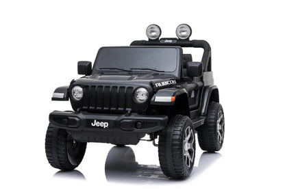 Kids ride-on Jeep Wrangler Rubicon 12v with Leather Seats and Eva Wheels