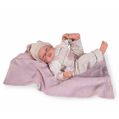 Antonio Juan Babydoo Doll - Poseable Doll with Blanket 50cm 18310