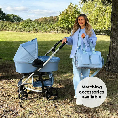 My Babiie MB200i 3-in-1 Travel System with i-Size Car Seat - Blue Plaid