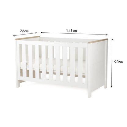 Luna 3 Piece Nursery Furniture Set - White & Oak