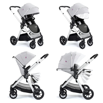Babymore Memore V2 Travel System Coco with Base – Silver