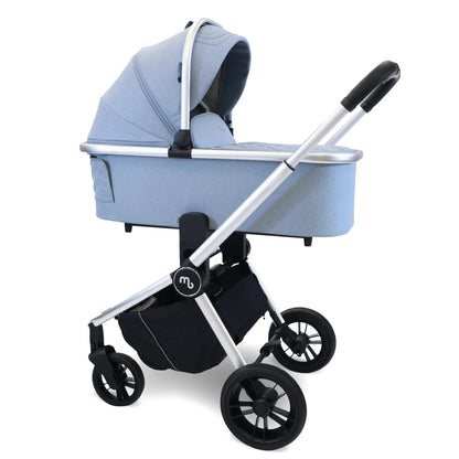 My Babiie MB450i 3-in-1 Travel System with Rotating Car Seat + Base - Steel Blue