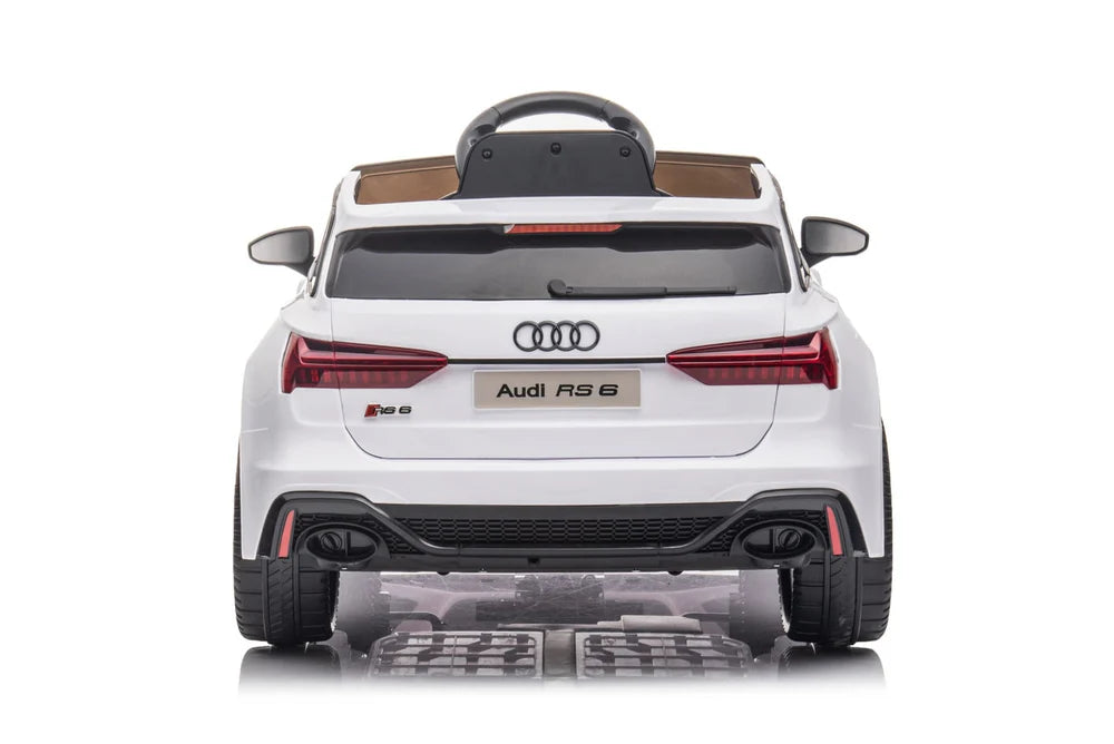 Audi RS6 Kids Ride on Sports Car with MP4 TV - White