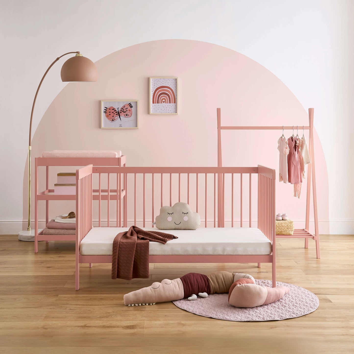 Nola 3 Piece Nursery Furniture Set - Blush Pink