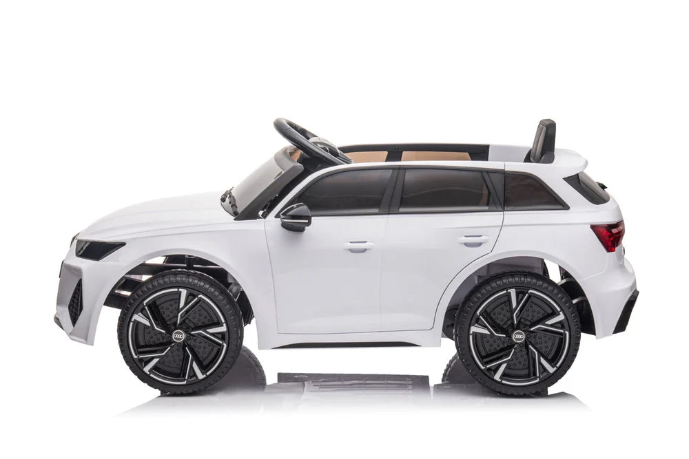 Audi RS6 Kids Ride on Sports Car with MP4 TV - White