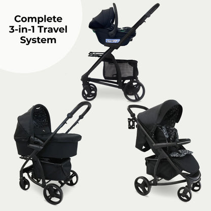 My Babiie MB200i 3-in-1 Travel System with i-Size Car Seat - Black Leopard