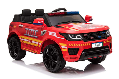 Kids Ride on Fire Truck 12v with Parental Remote Flashing Lights and Siren