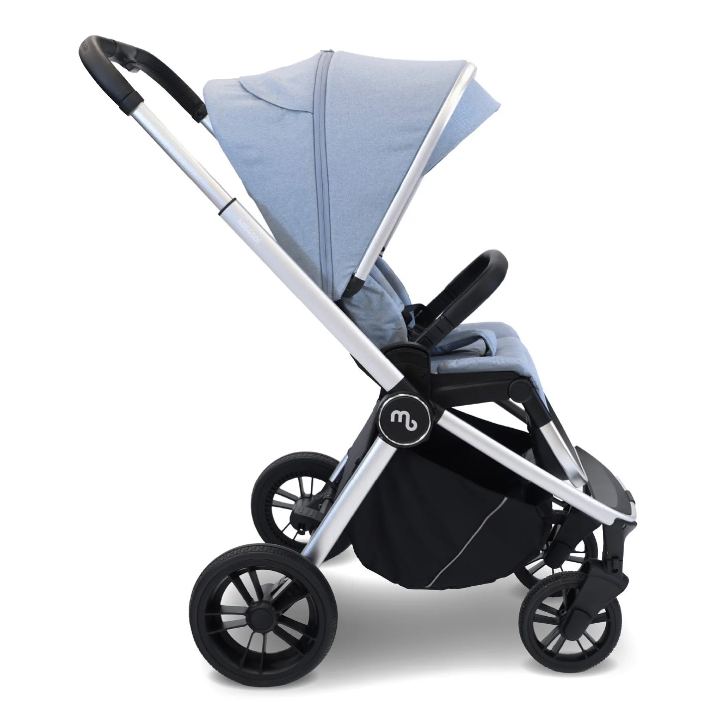 My Babiie MB450i 3-in-1 Travel System with Rotating Car Seat + Base - Steel Blue