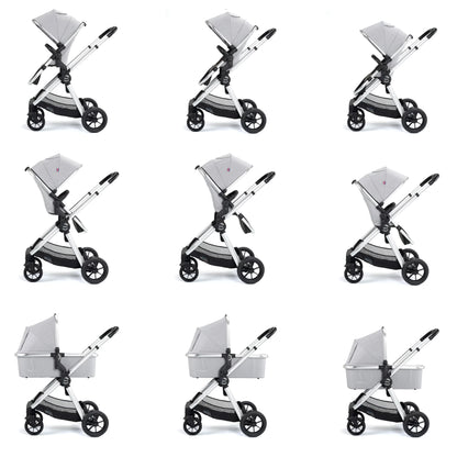 Babymore Memore V2 Travel System Coco with Base – Silver