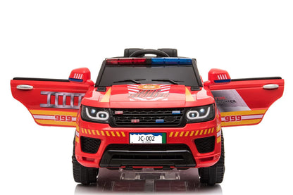 Kids Ride on Fire Truck 12v with Parental Remote Flashing Lights and Siren