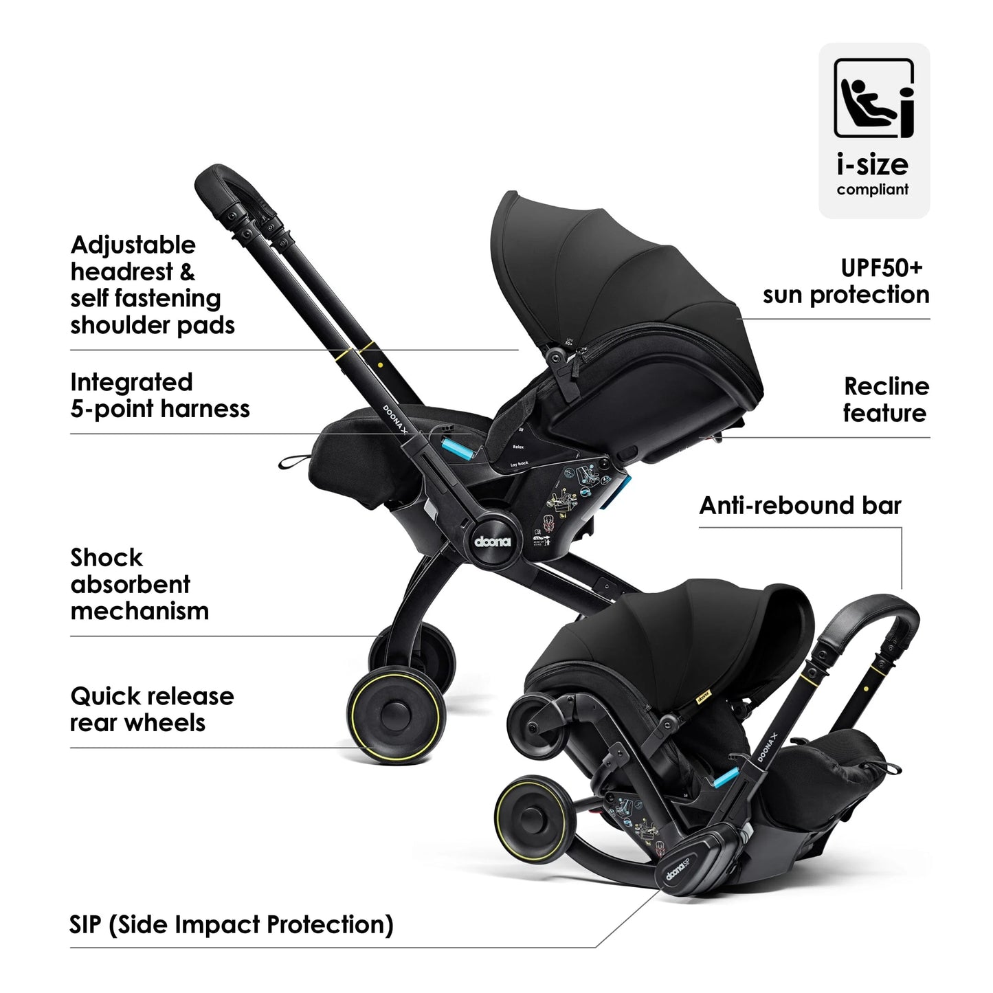 Doona X Car Seat & Stroller Nitro Black