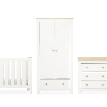 Luna 3 Piece Nursery Furniture Set - White & Oak